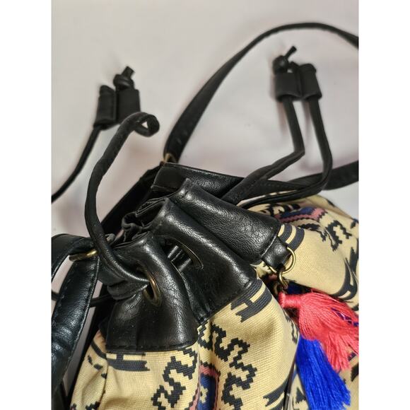 Lily Queen Southwestern Boho Draw String Bag Across Body Shoulder - Picture 4 of 10